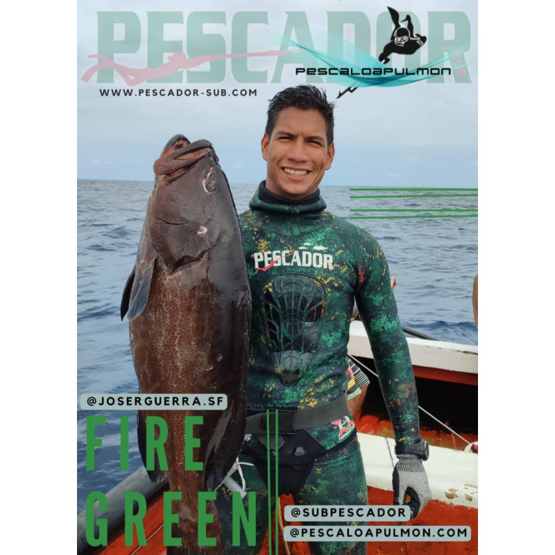 PESCADOR SUB FIRE GREEN  3mm Yamamoto Wetsuit